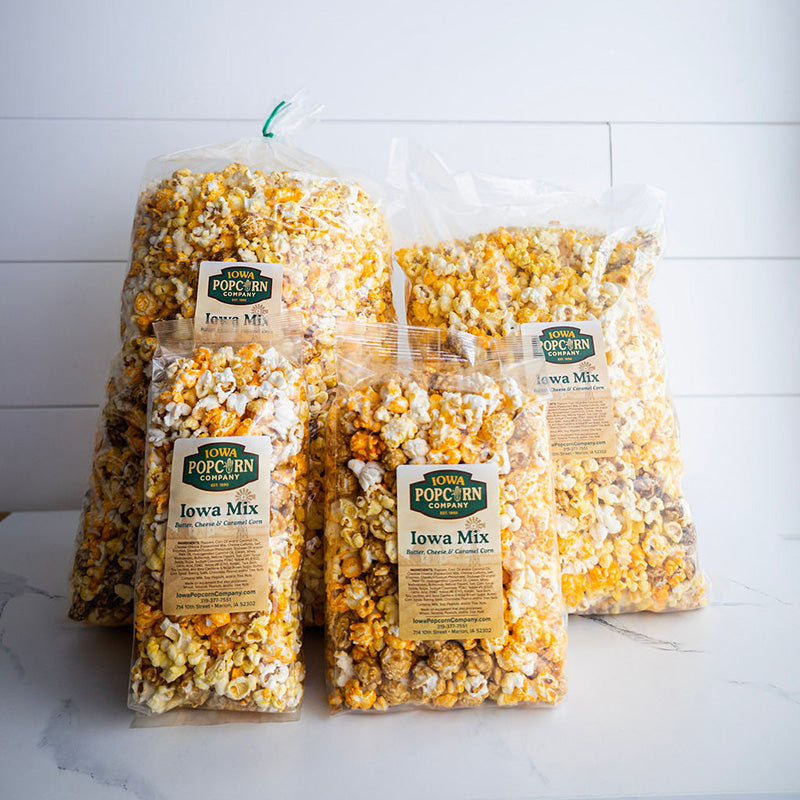 Iowa Mix Popcorn (Caramel, Cheese, & Butter)